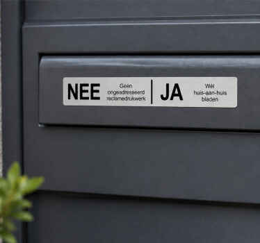 Brievenbus sticker nee-ja minimaal - TenStickers