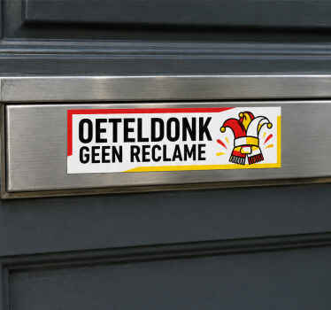 Brievenbus sticker oeteldonk geen reclame - TenStickers