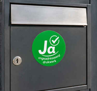 Brievenbus sticker ja ongeadresseerd drukwerk - TenStickers