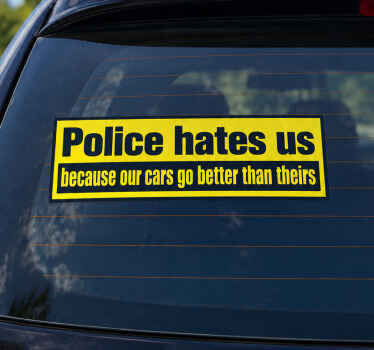 Car sticker police despises us - TenStickers