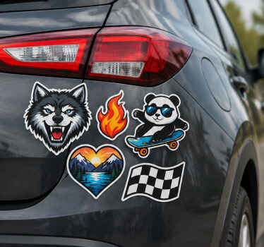 Car sticker white background set - TenStickers