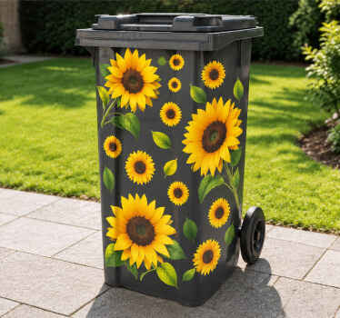 Aufkleber mülltonne großes sonnenblumen-set - TenStickers