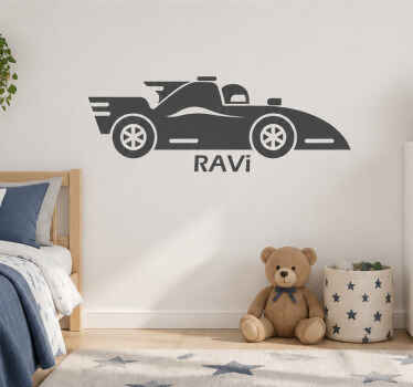Wallsticker dyr racerløb med navn - TenStickers