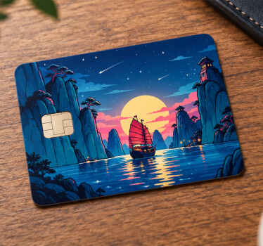 Credit card sticker night cityscape - TenStickers