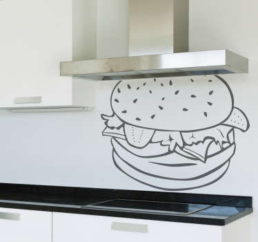 Hamburger Outline Wall Sticker - TenStickers