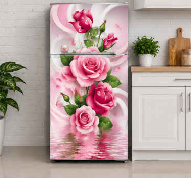 Folie kühlschrank blumenmotiv - TenStickers