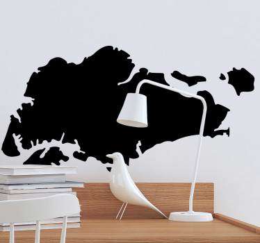 剪影新加坡地图墙贴花 - TenStickers