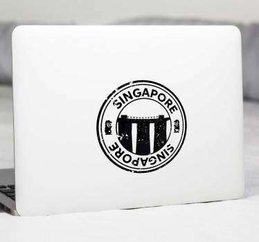 新加坡复古邮票笔记本电脑贴花 - TenStickers