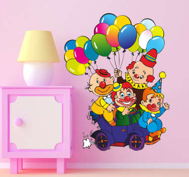 Kids Stickers Clowns and Balloons - TenStickers