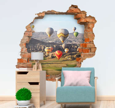 Sıcak hava balonları 3d görsel efektler ev sticker - TenStickers