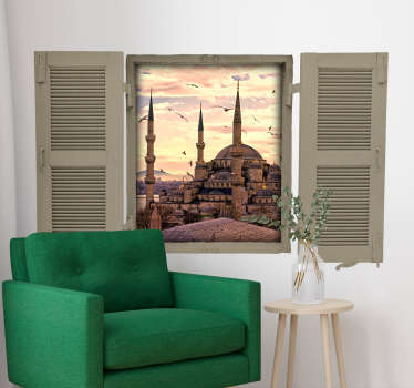 Mavi cami duvar duvar sticker - TenStickers