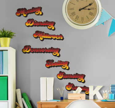 Deutsche Wochentage Wandtattoo Kinder - TenStickers