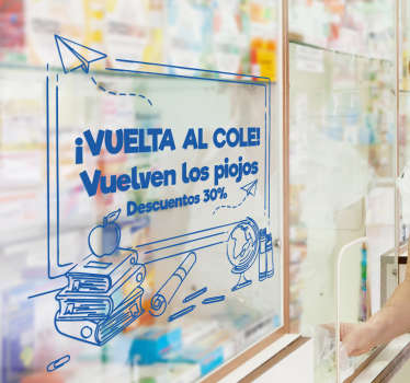 Vinilo para escaparate la vuelta al cole  - TenVinilo
