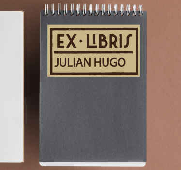 Pegatina para libreta frase ex libris y nombre - TenVinilo