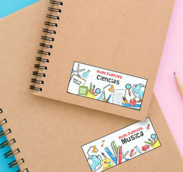 Pegatinas para libretas con nombre personalizado - TenVinilo