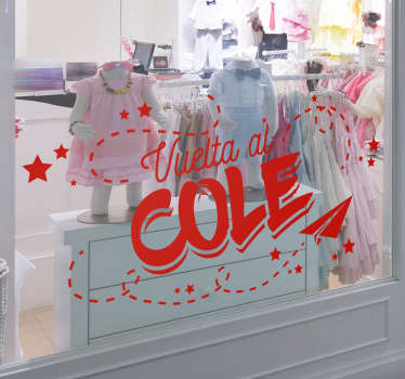 Vinilo para escaparate vuelta al cole - TenVinilo