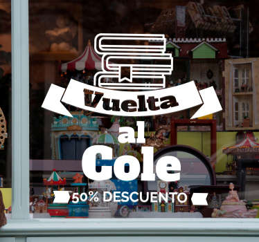 Pegatina vuelta al cole rebajas personalizable - TenVinilo
