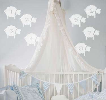 小さな羊保育園の壁用ステッカー - TENSTICKERS