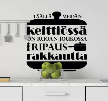 Rakkaus keittiö fi koditeksti sisustustarra keittiöön - Tenstickers