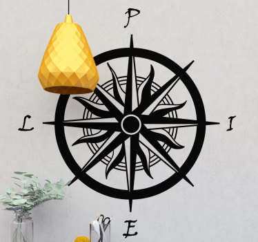 Vanha kompassi seinä tarra - Tenstickers