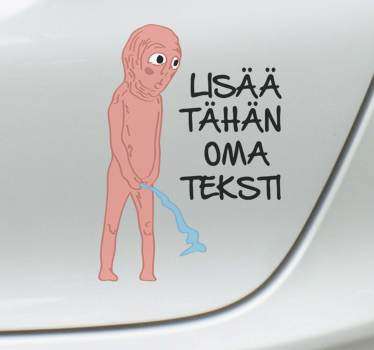 Poika pissi auton vinyyli tarra - Tenstickers