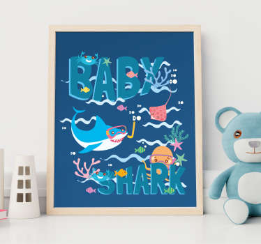 Vinilo dibujo Baby Shark personalizable - TenVinilo