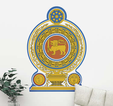 Sri Lanka Emblem Living Room Wall Sticker - TenStickers
