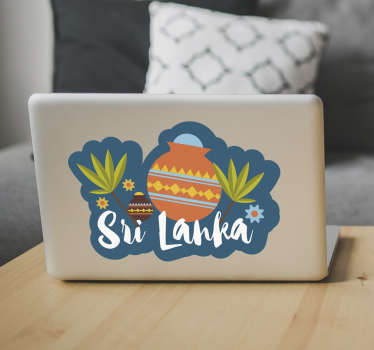 Sri Lanka Cartoon Laptop Sticker - TenStickers