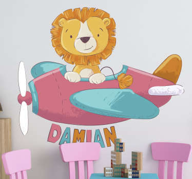 Vinilo infantil león con nombre - TenVinilo