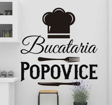 Autocolant personalizat cu numele de bucătărie - TenStickers