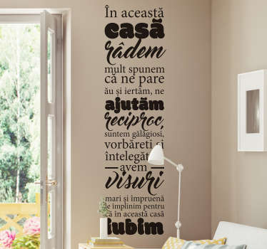Regulile casei decor de perete living - TenStickers