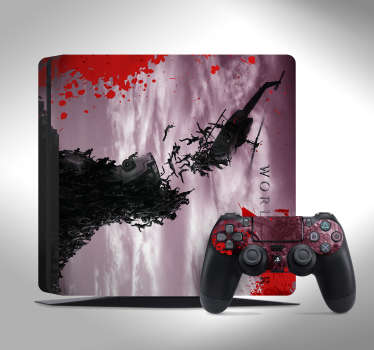 Pegatina para decorar y personalizar tu PS4 y controladores formada por un diseño del videojuego "World War Z". Fácil aplicación y sin burbujas.