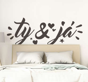 Vy a já textová nálepka na zeď - TenStickers