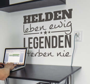 Text Aufkleber Motivationsspruch Helden - TenStickers