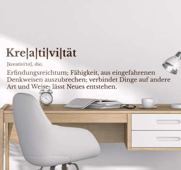 Text Aufkleber Definition Kreativität - TenStickers