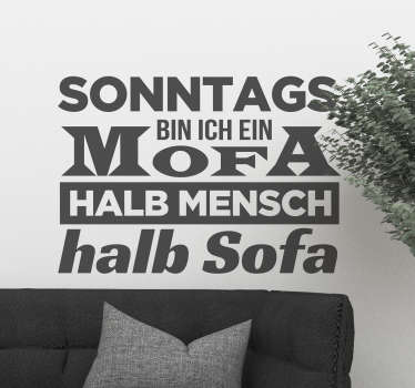 Wandtattoo Wohnzimmer Text Aufkleber Sonntag - TenStickers