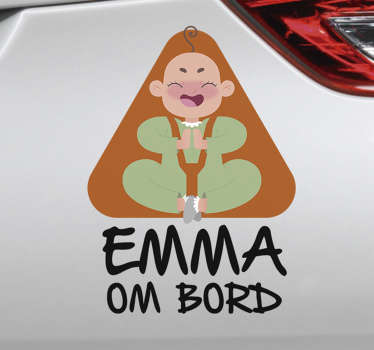 Navn personlig baby ombord klistremerke - Tenstickers