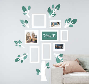 Familie med bilder trevegg klistremerke - Tenstickers