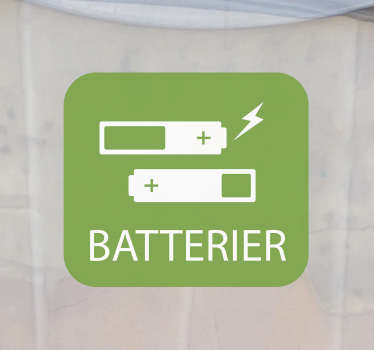 Batterier resirkulering vinyl skilt - Tenstickers