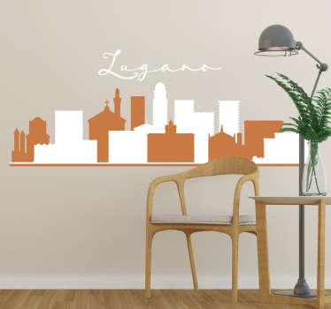 Adesivo murale skyline Lugano - TenStickers