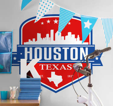 Houston Skyline Wall Sticker - TenStickers