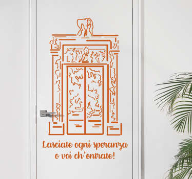 Adesivo per porta frase dante - TenStickers