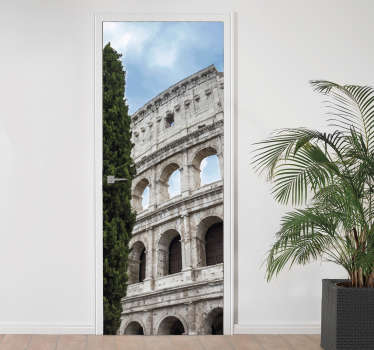 Adesivo per porta colosseo roma - TenStickers