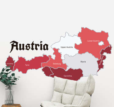 Text Aufkleber Weltkarte Österreich - TenStickers