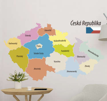 Nálepka české politické mapy - TenStickers
