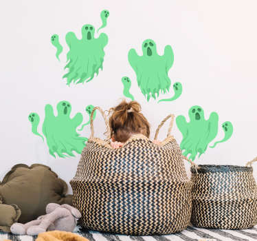 Spooky Ghost Figures halloween sticker - TenStickers