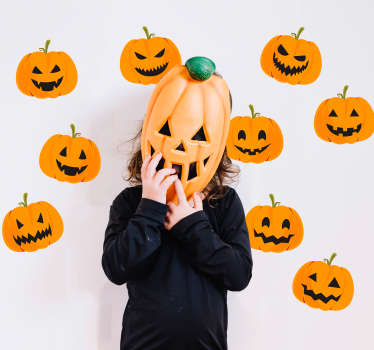 Sett med gresskar halloween klistremerke - Tenstickers