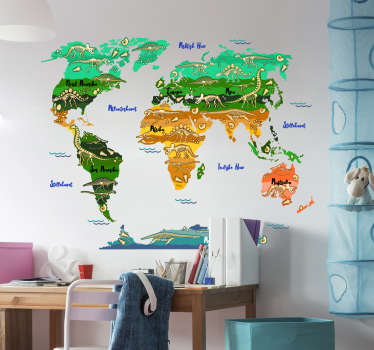 Dinosaurier med norsk navn verdenskartoverføringsbilde - Tenstickers