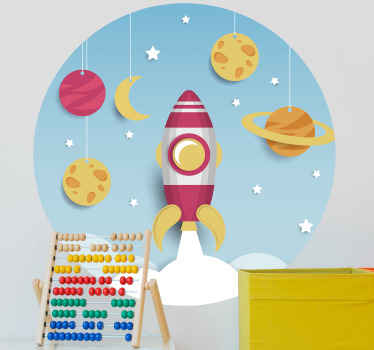 Rocket Launching Expedition wall sticker for kid - TenStickers
