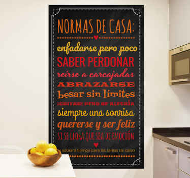 Vinilo normas de la casa enfadarse poco - TenVinilo